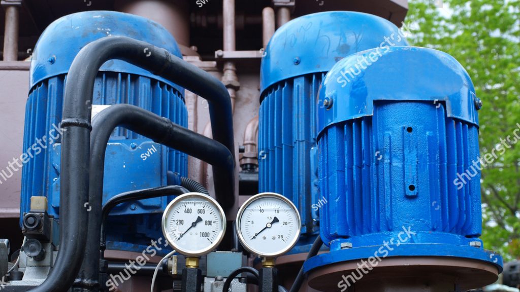 stock photo a industrial blue pump in detail 69949348