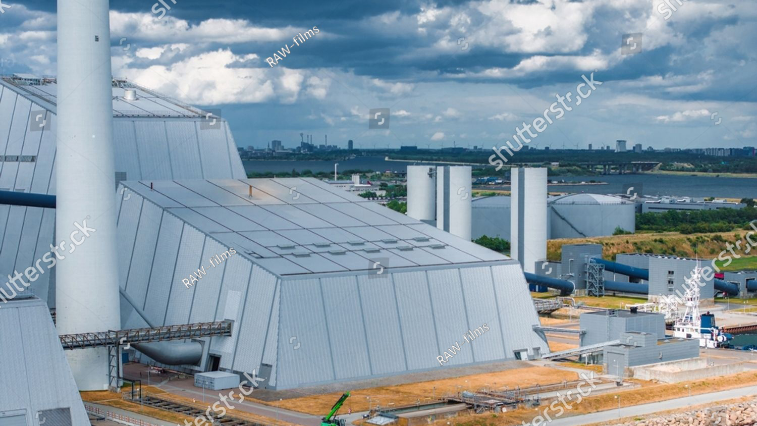stock photo aerial view of the power station one of the most beautiful and eco friendly power plants in the 2335710047