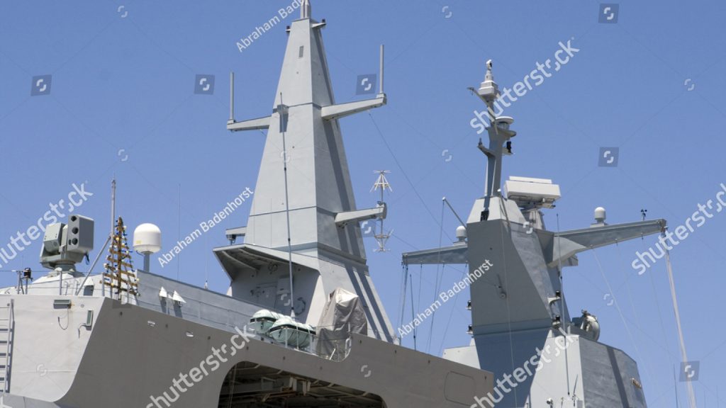 stock photo superstructure and bridge of a frigate a navy warship 32784220