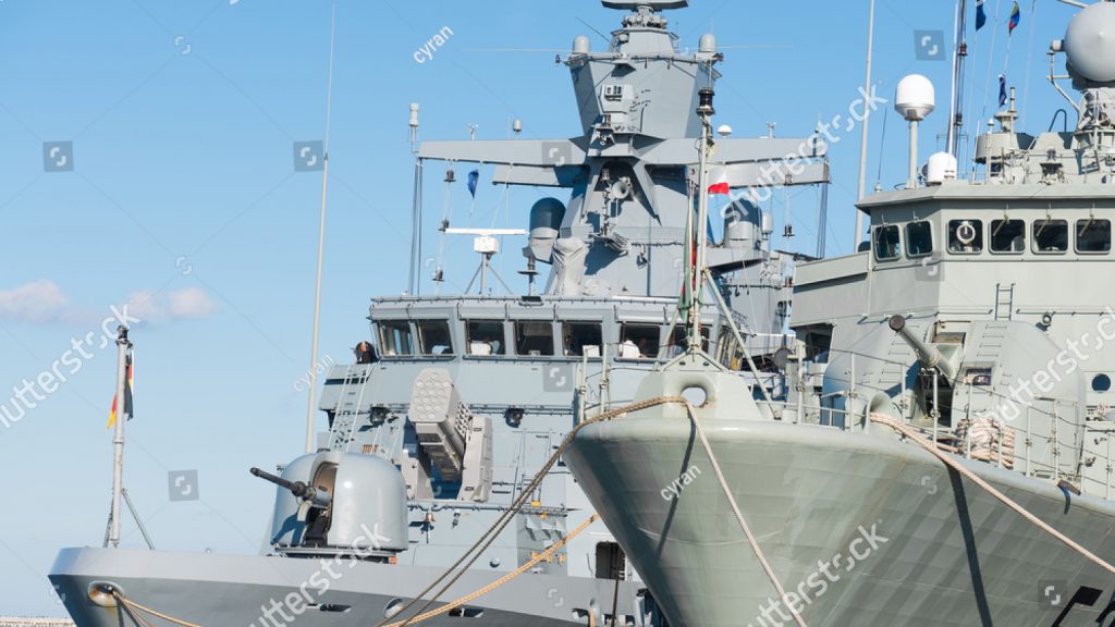 stock photo two warships nato 606221789